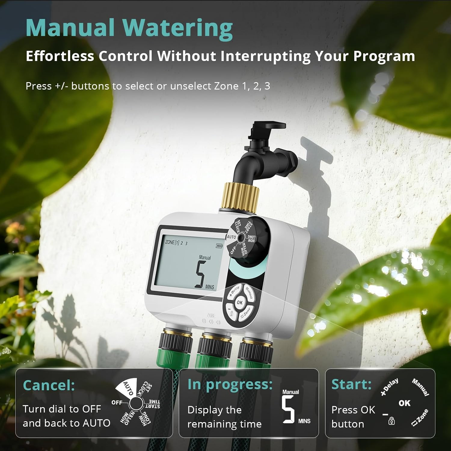QUOBAS Brass Sprinkler Timer for Garden Hose, Programmable Water Timer for Hose