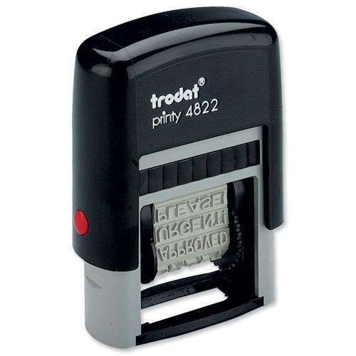 Trodat Printy 4822 Self-inking 12 Message Stamp, Blue Ink