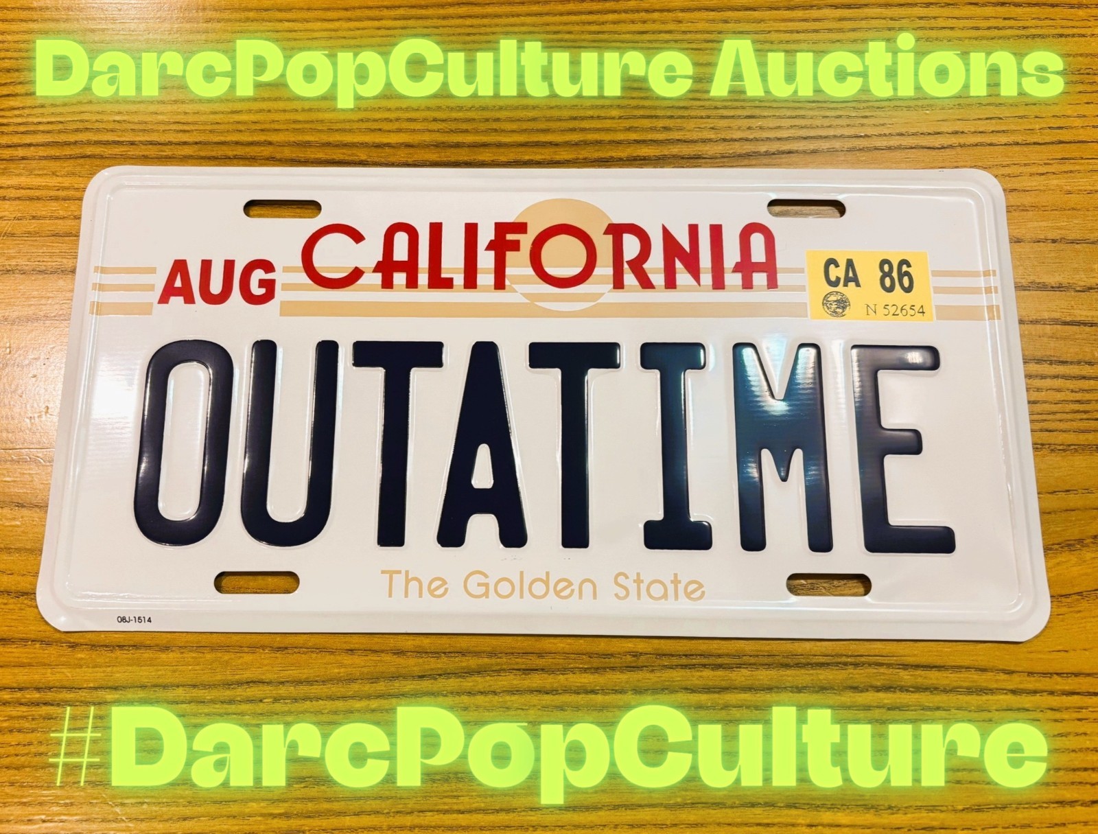 BACK TO THE FUTURE License Plate, Delorean OUTATIME (Embossed)