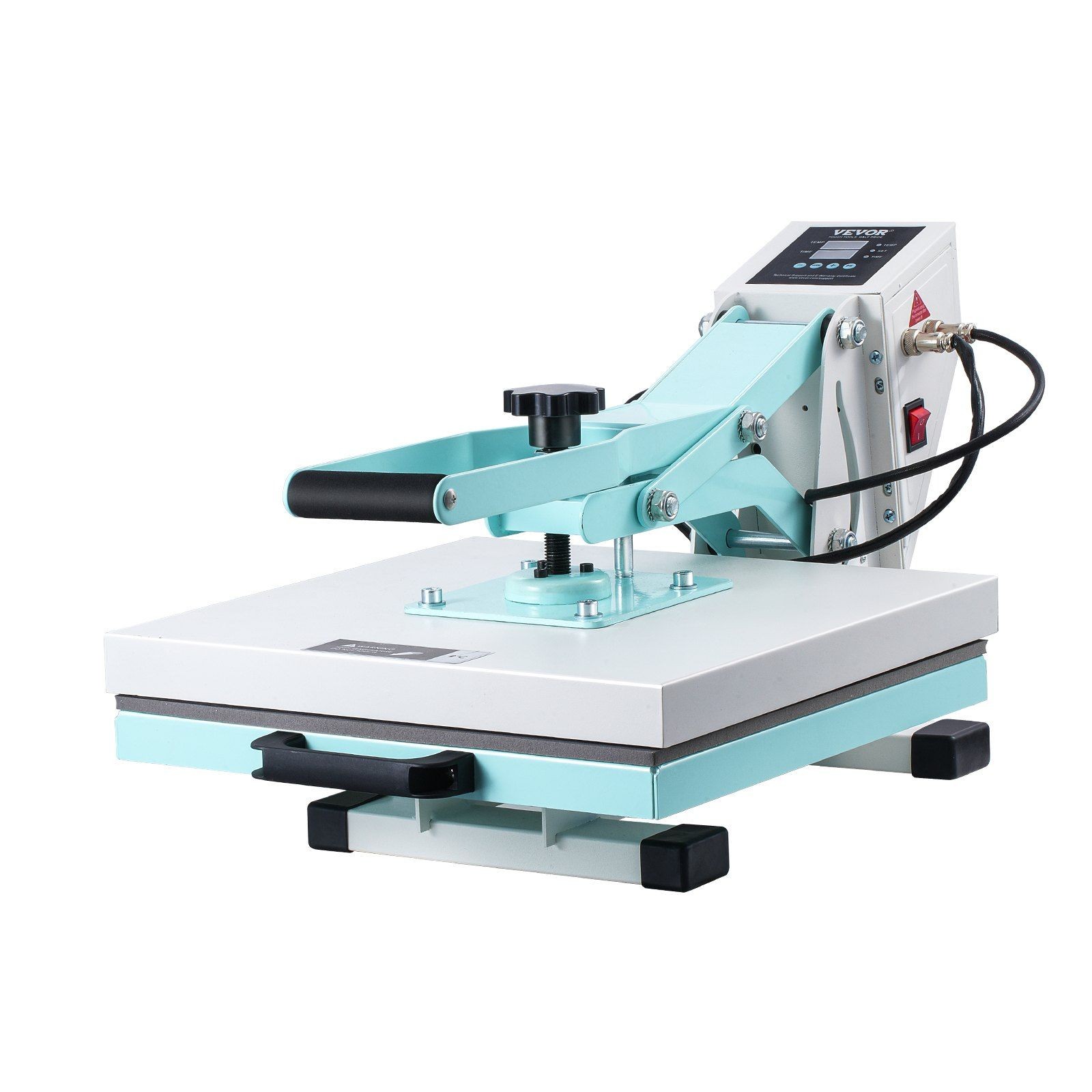 15x15in 333lb Slide Out Heat Press Machine with Adjustable Plate & Green Finish