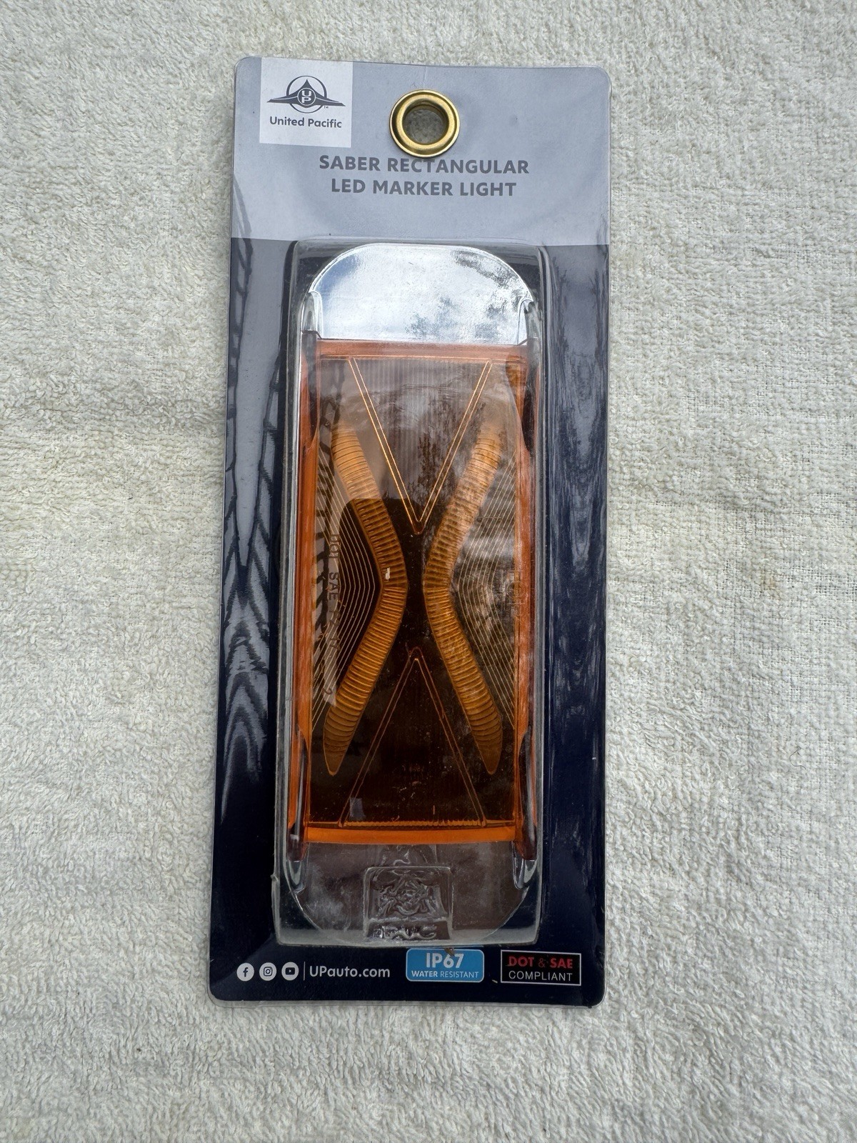 United Pacific 36819 SABER LED Rectangle Marker Light 6 1/16" AMBER.  NEW