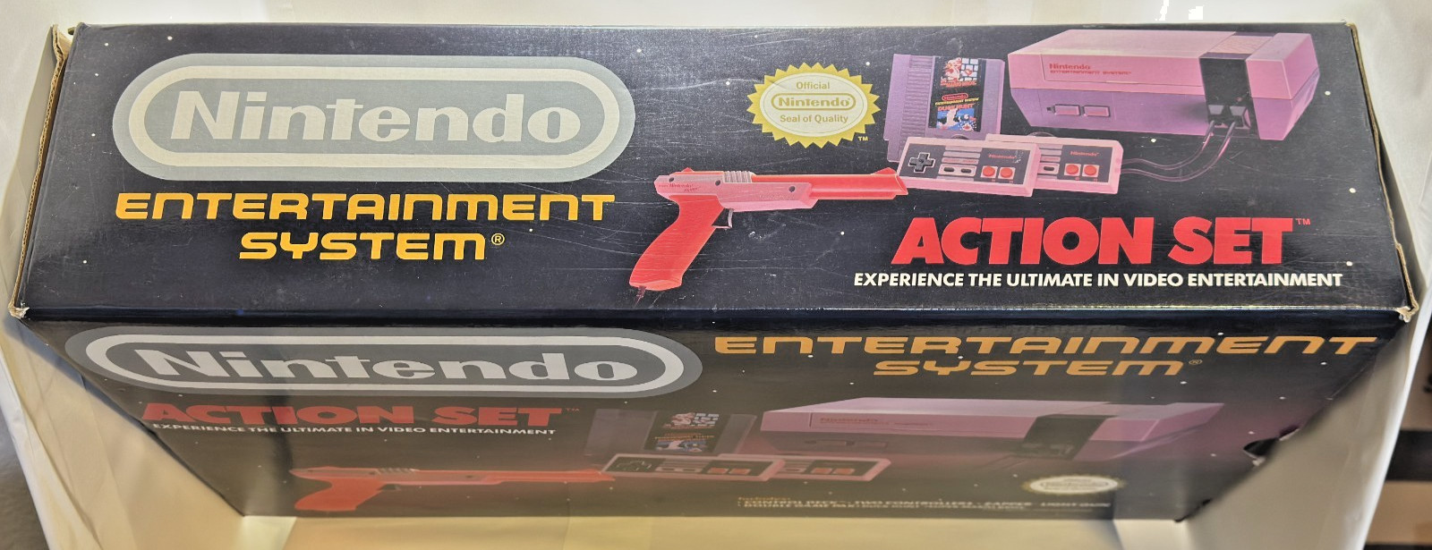 NES: Action Set- CIB- VG Cond.-Orange Zapper Version W/ game, manuals & Inserts