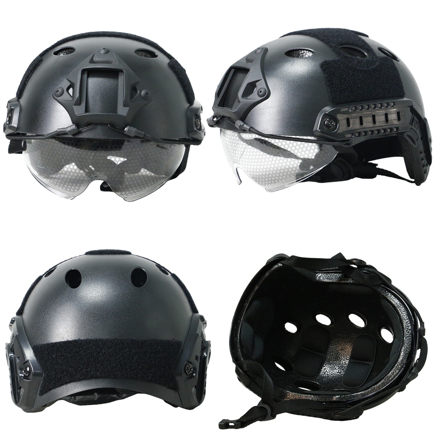 Military Tactical Airsoft Paintball SWAT Protective FAST Helmet W/Goggle + Mask