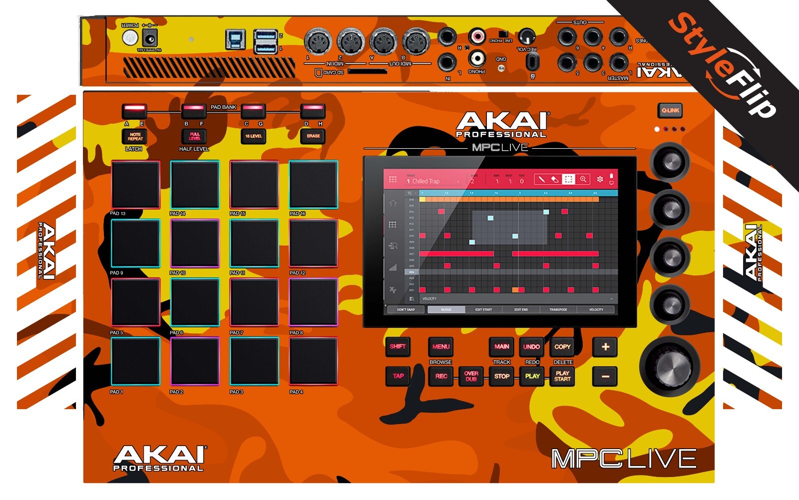 AKAI MPC Live Skin | Orange Camo | Protective Decal | StyleFlip Skins