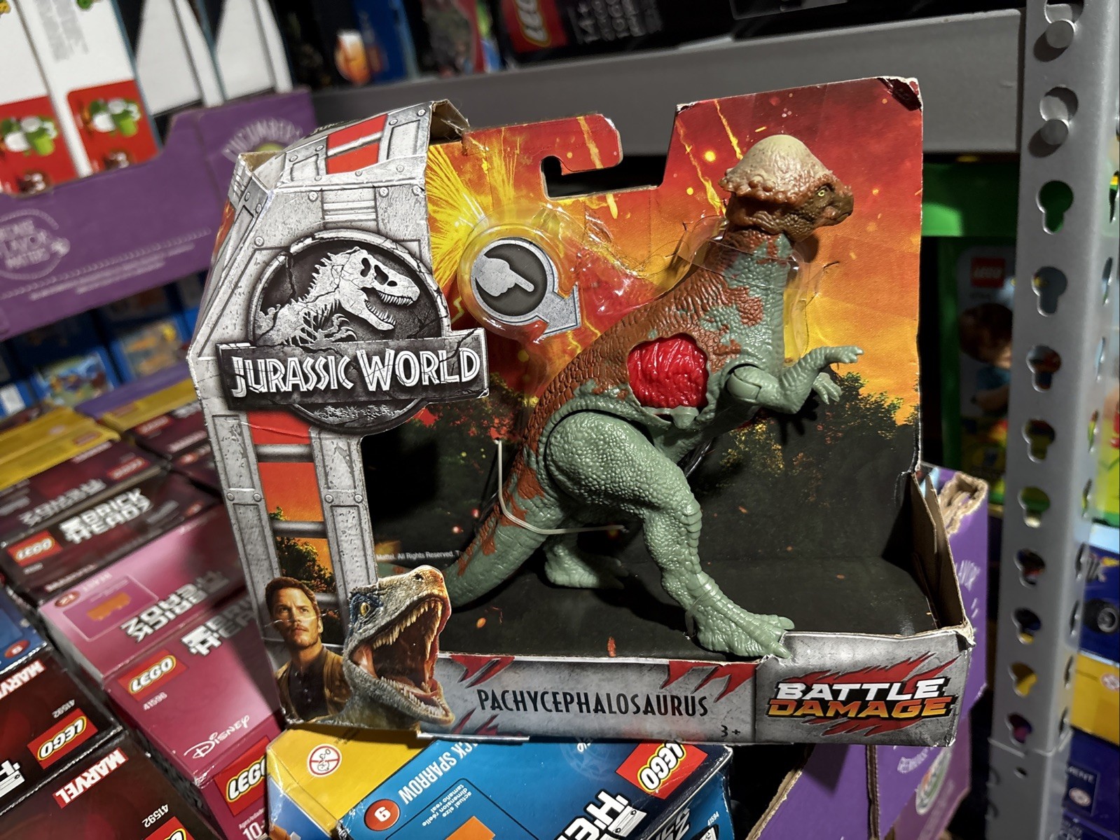 Jurassic World Battle Damage Pachycephalosaurus Action Figure jurassic park wear