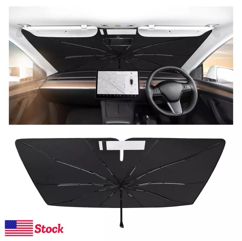 2017-2025 Tesla Model 3 Y Windshield Sunshade Umbrella 100% Heat Protection