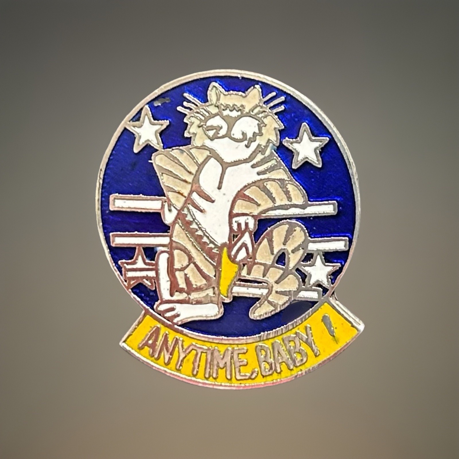 US NAVY TOMCAT PIN “ANYTIME BABY!”