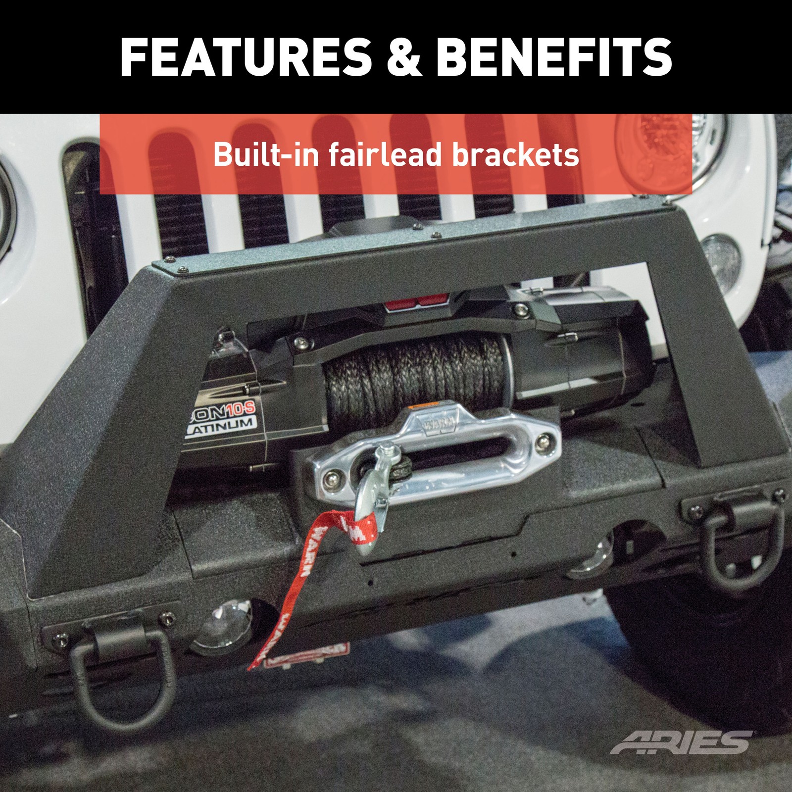 ARIES 2072100 TrailChaser Winch Adapter Plate with Fairlead Mount