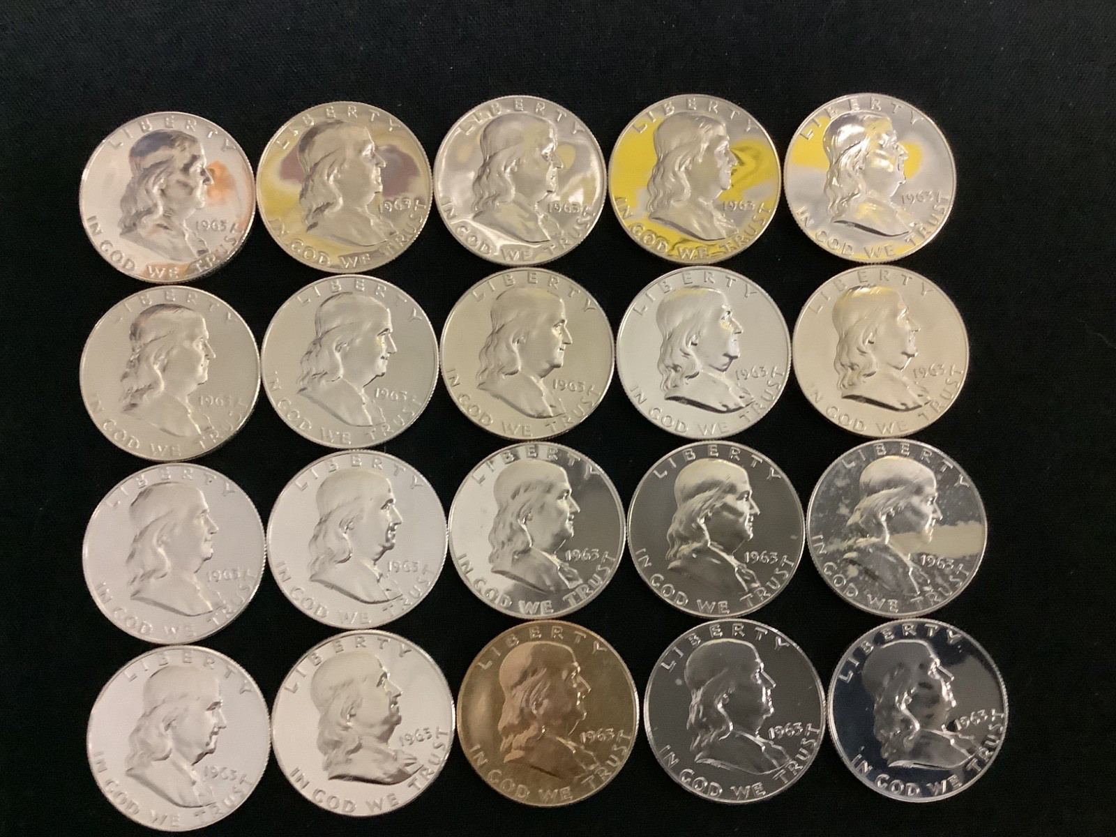1963 Silver Proof Franklin Half Dollar - Uncirculated Tube of 20