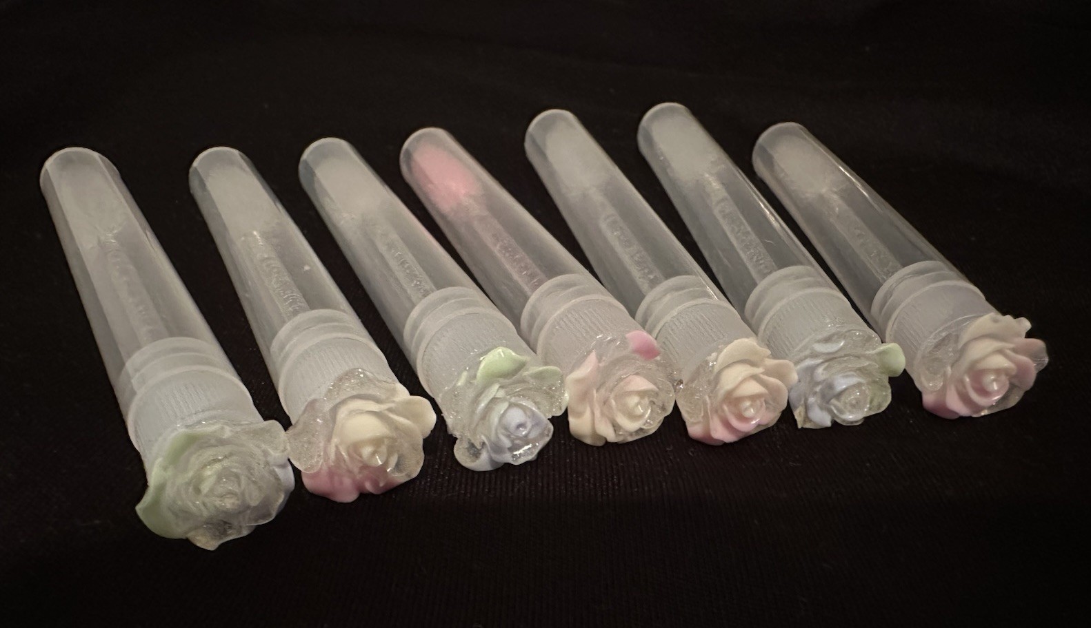 10 ct.  Mascara brushes, eyelash brushes, mascara wands with tube, lash spoolies
