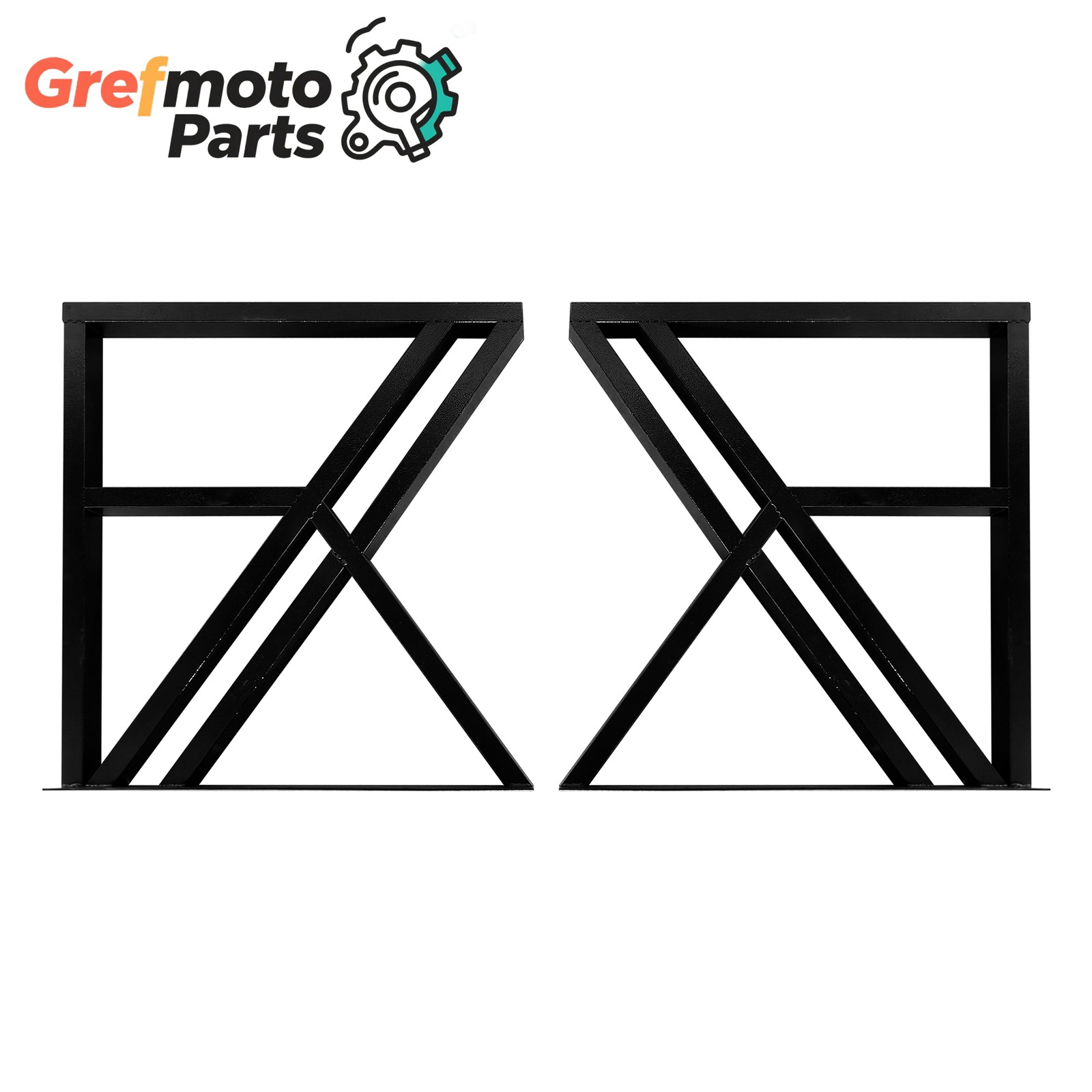 28"H x 24"W Set of 2 Metal Table Legs Desk Legs with Reinforced Geometric Shaped