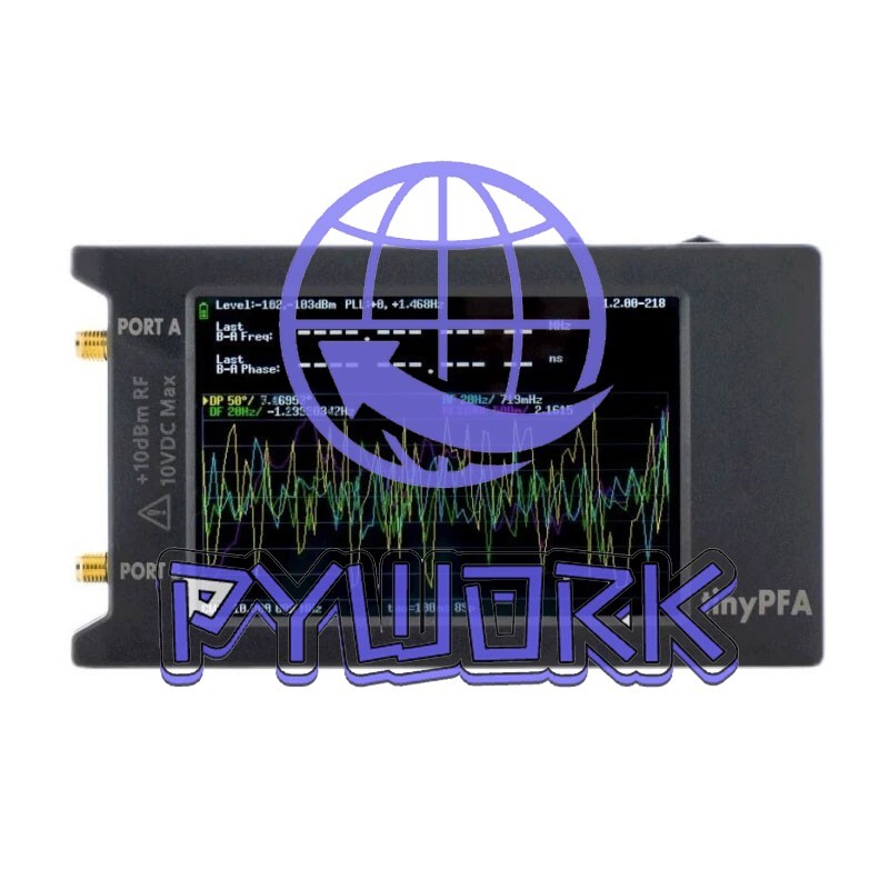 TinyPFA 1MHz-300MHz Phase Frequency Analyzer w/ 4" Touch Screen with RF Cables~