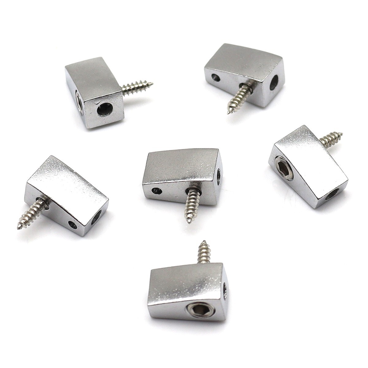 6 String Single String Bass Bridge Headless Individual Bridges and Nuts Silver
