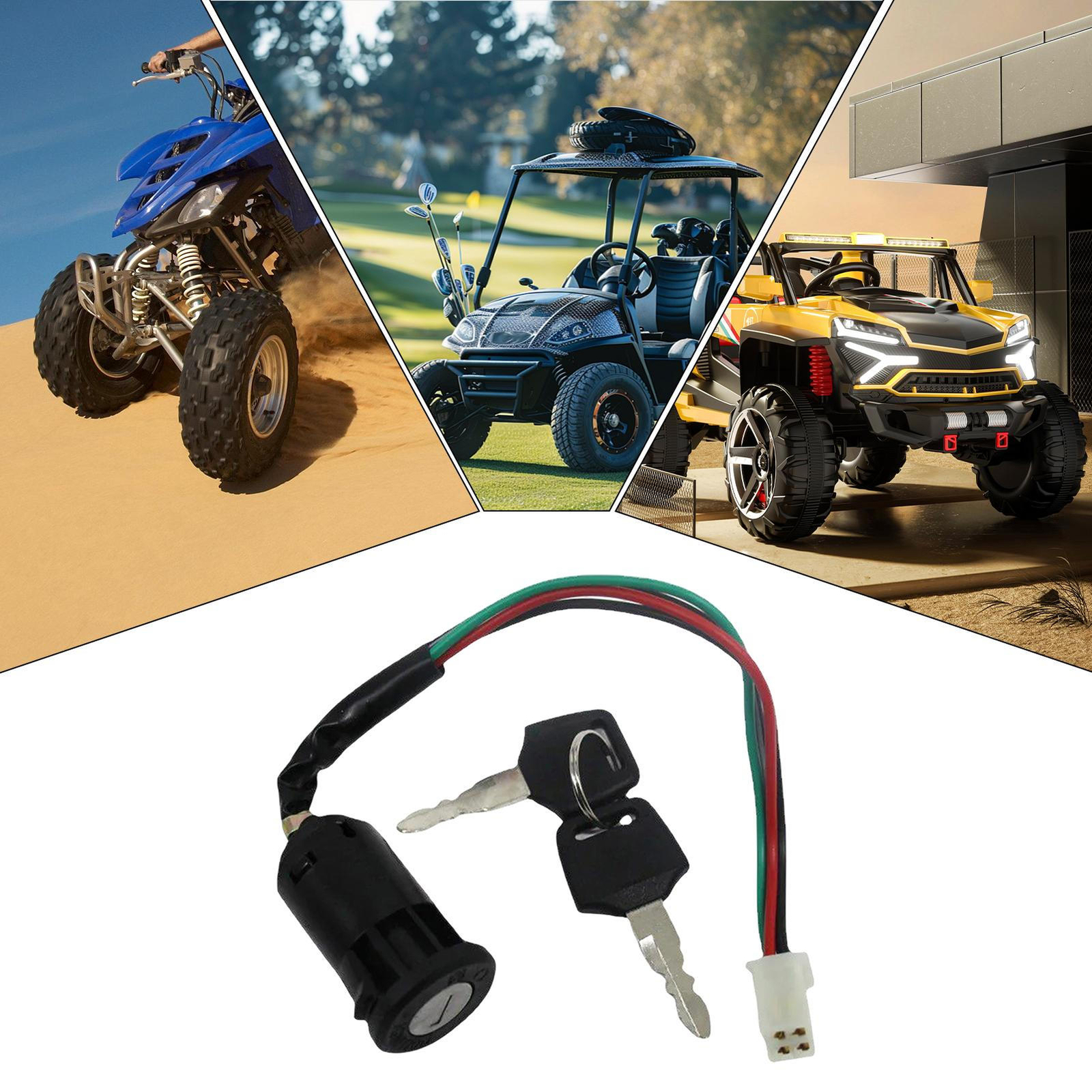 ATV 50-250cc Ignition Key Starter Switch Beach Car Female Plug Ignition Key
