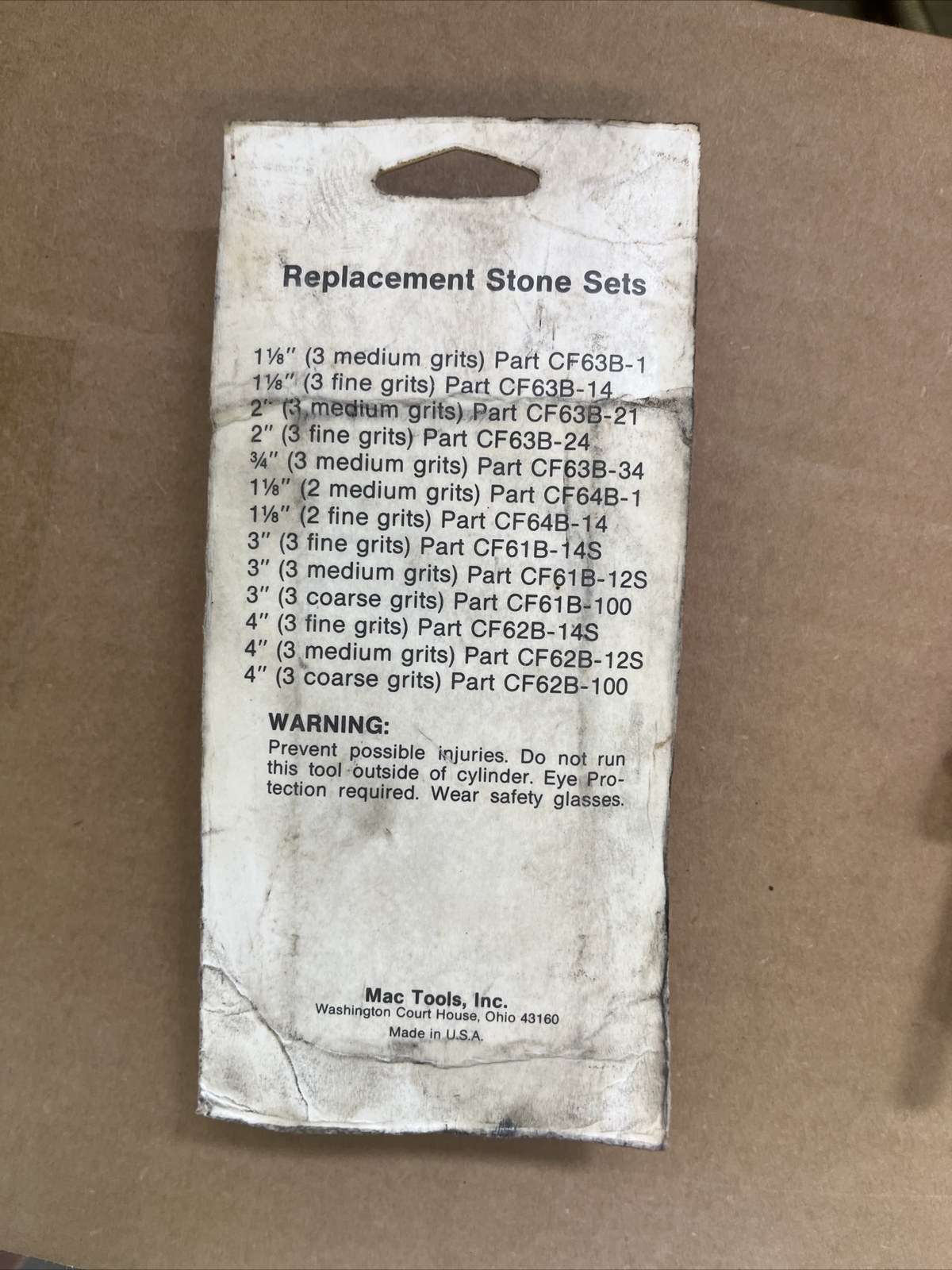 MAC TOOLS - Replacement Stone Set , Part CF62B-12S NIP