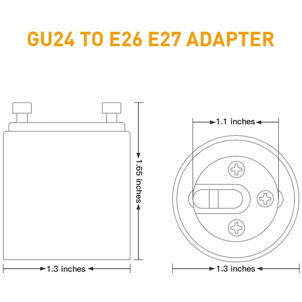 5PCS GU24 To E26/E27 LED Light Bulb Adapter Converter Standard Screw-in Socket