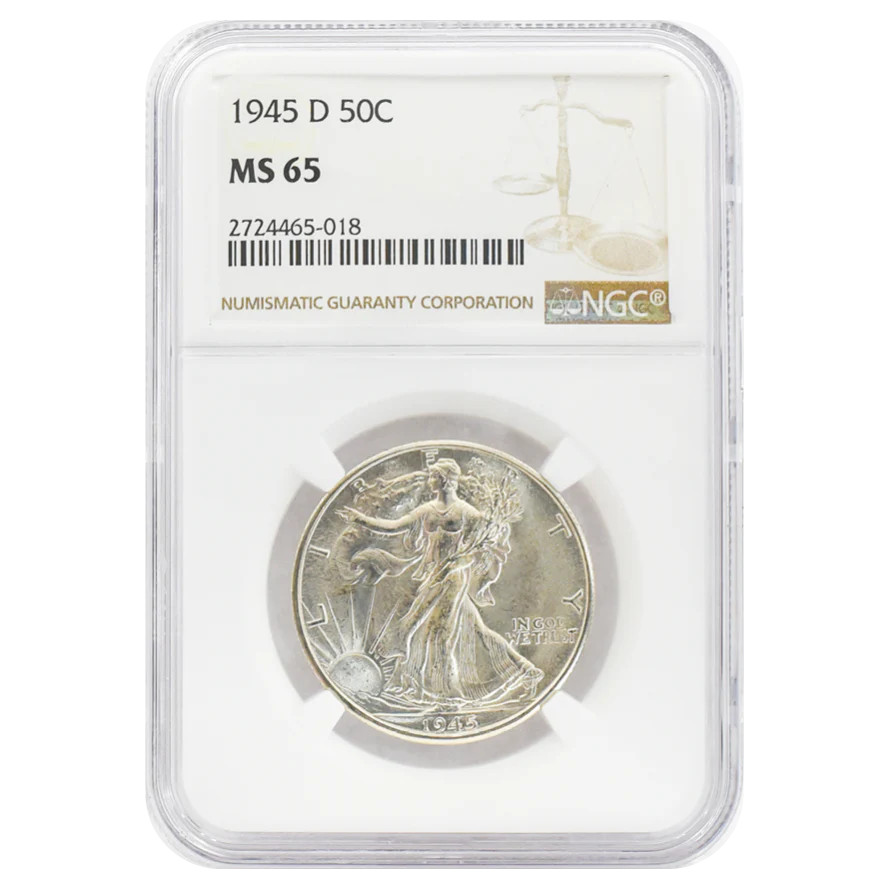 1945-D Walking Liberty Half Dollar MS65 NGC