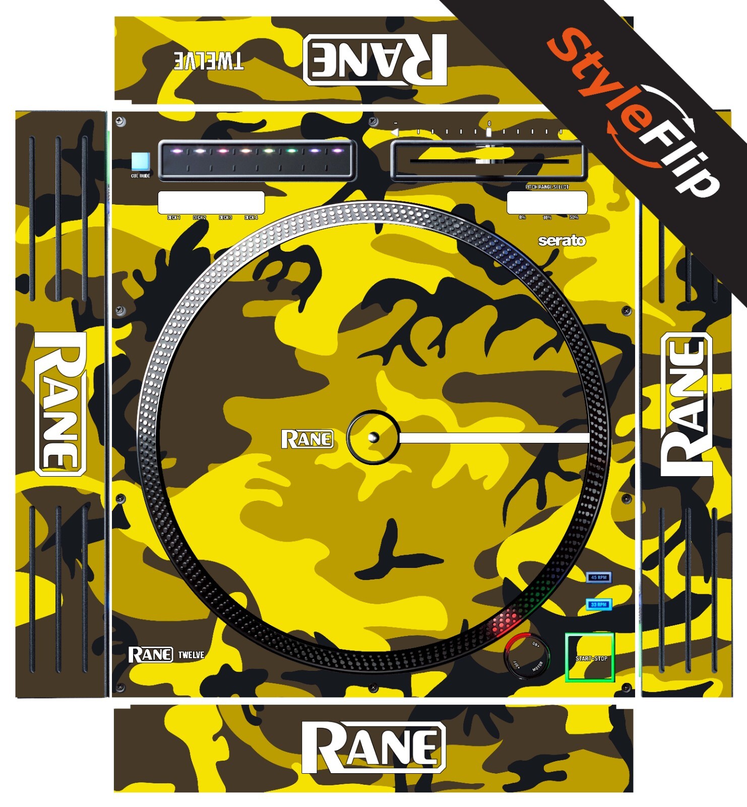 Rane Twelve 2019 Version Skin | Camo Yellow | Protective Decal | StyleFlip Skins