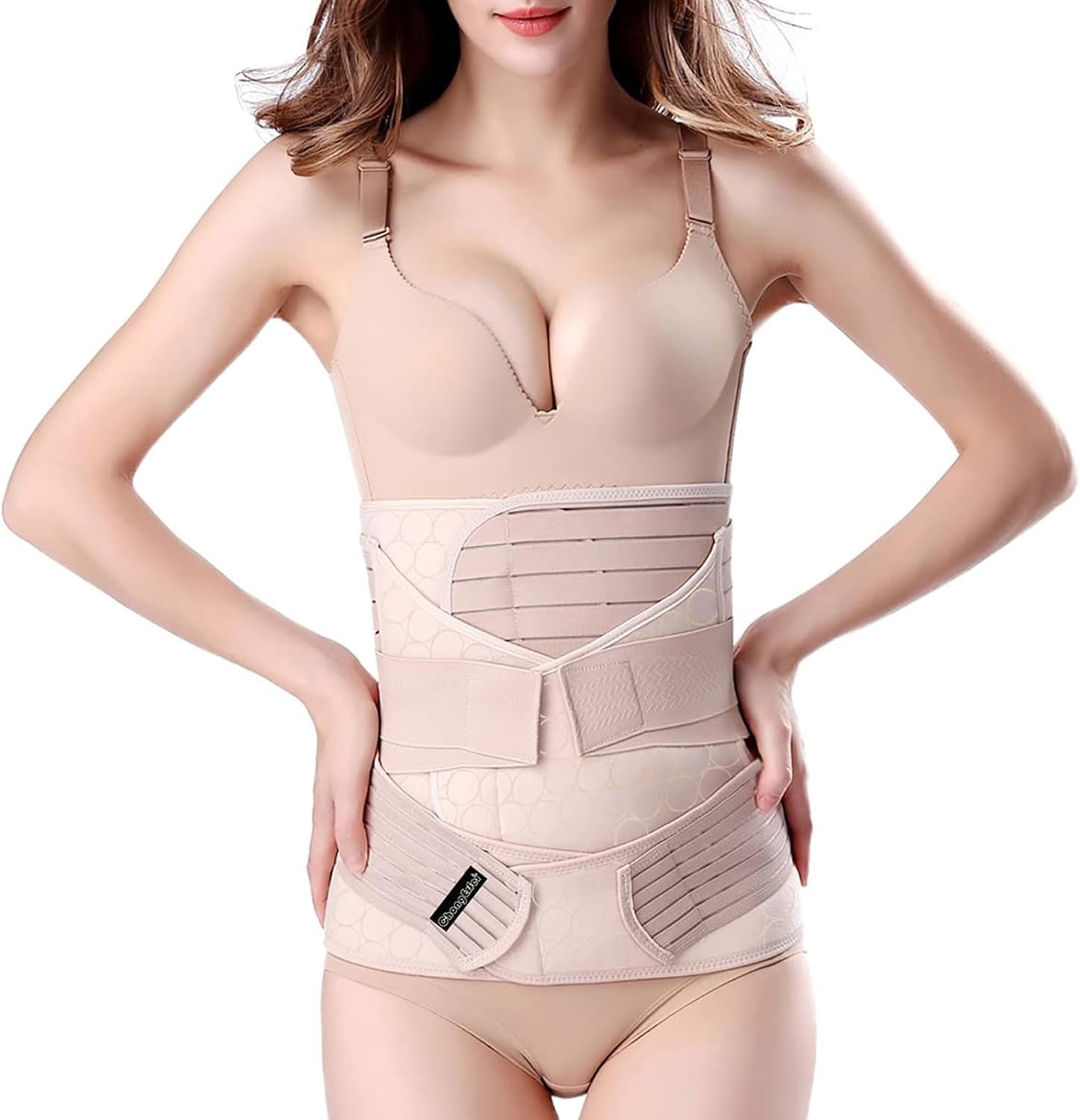 ChongErfei 3 in 1 Postpartum Support - Posture Correction- Large -  Beige