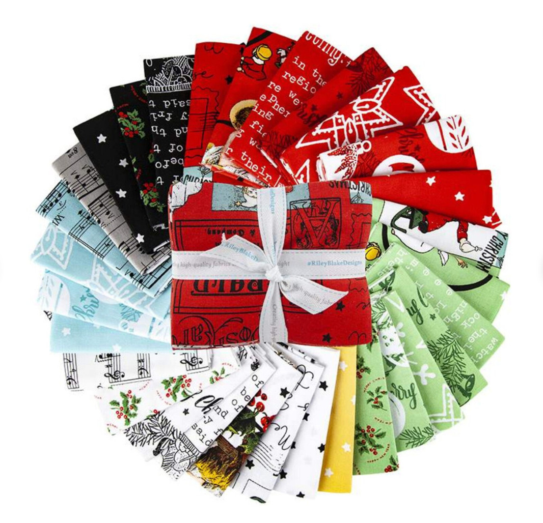 J Wecker Frisch Christmas Fabric Bundle, 30 Fat Quarters for Quilting