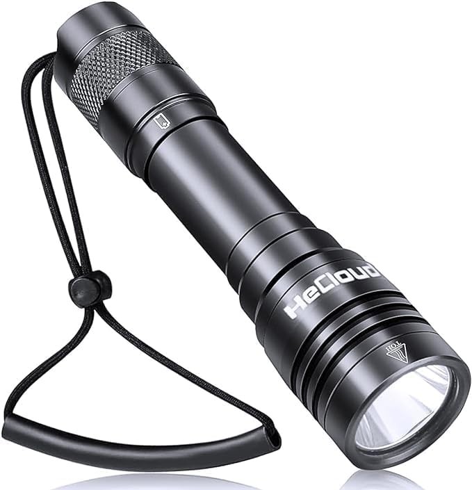 3000LM Scuba Diving Flashlight with Rechargeable Dive Light Underwater 1 Pack