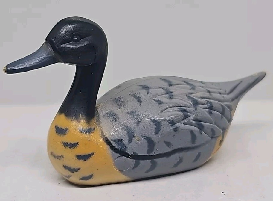 VINTAGE MALLARD DUCK GOOSE GREY MADE IN HONG KONG 3.5" LONG - FREE SHIPPING
