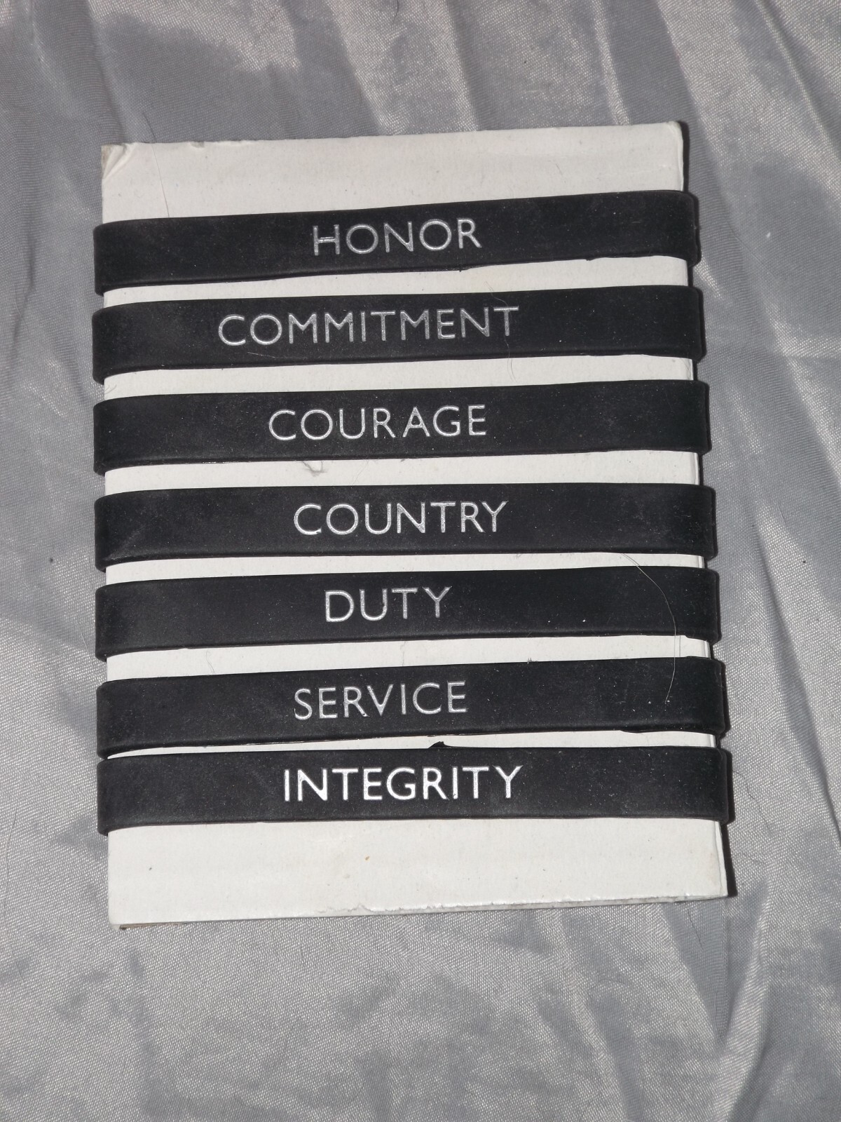 Wounded Warrior Project WWP Black Rubber Wristband "INTEGRITY"