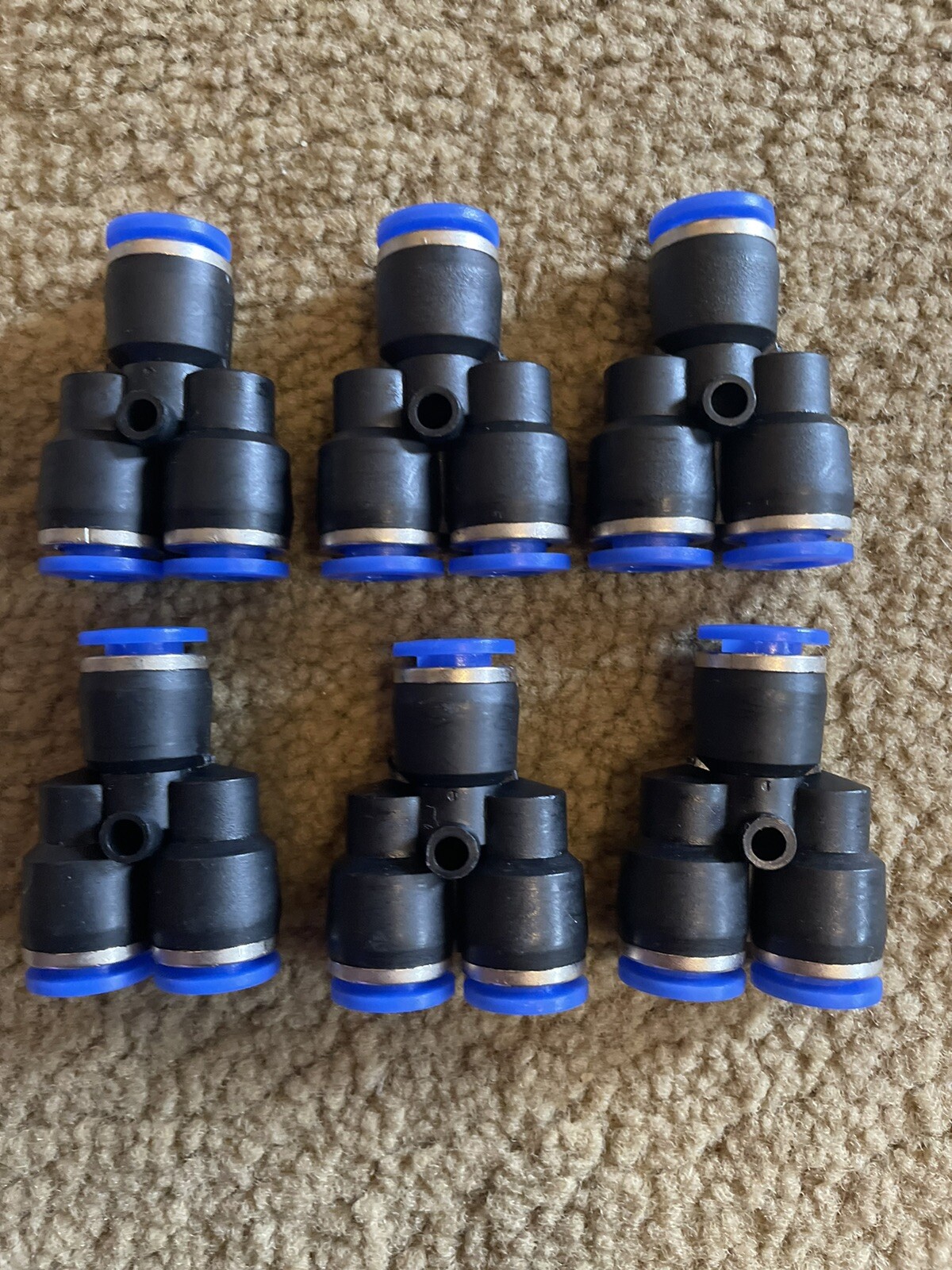 Pneumatic Push In Fittings Air Water Hose NYLON SPEED JOIN ADAPTER TEE 1/4” (6)