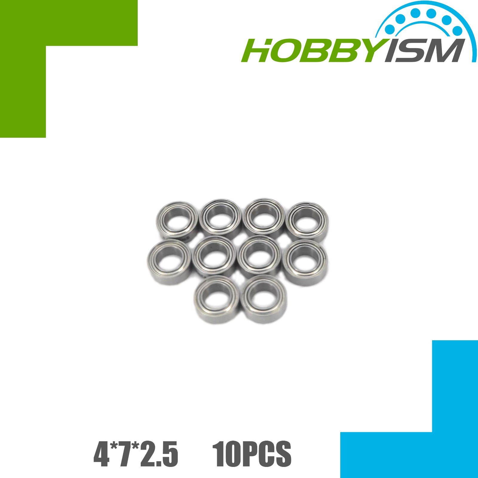 10PCS 4x7x2.5mm Stainless Metal Shield Ball Bearings ABEC-7 SMR74 ZZ A7 AF2