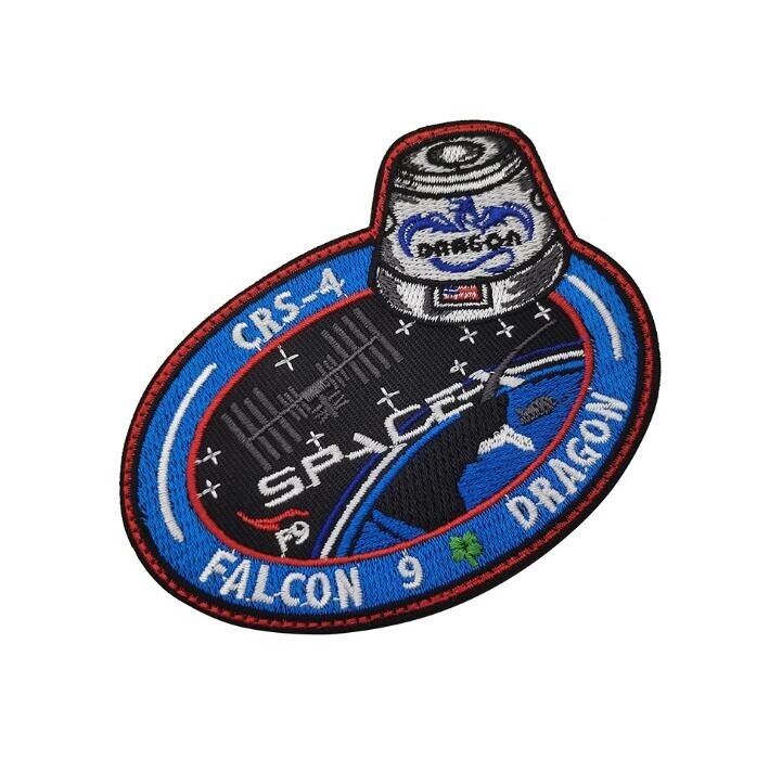 10PCS SPACEX FALCON-9 DRAGON F-9 CRS-5 SPACE FORCE EMBROIDERED HOOK&LOOP PATCH