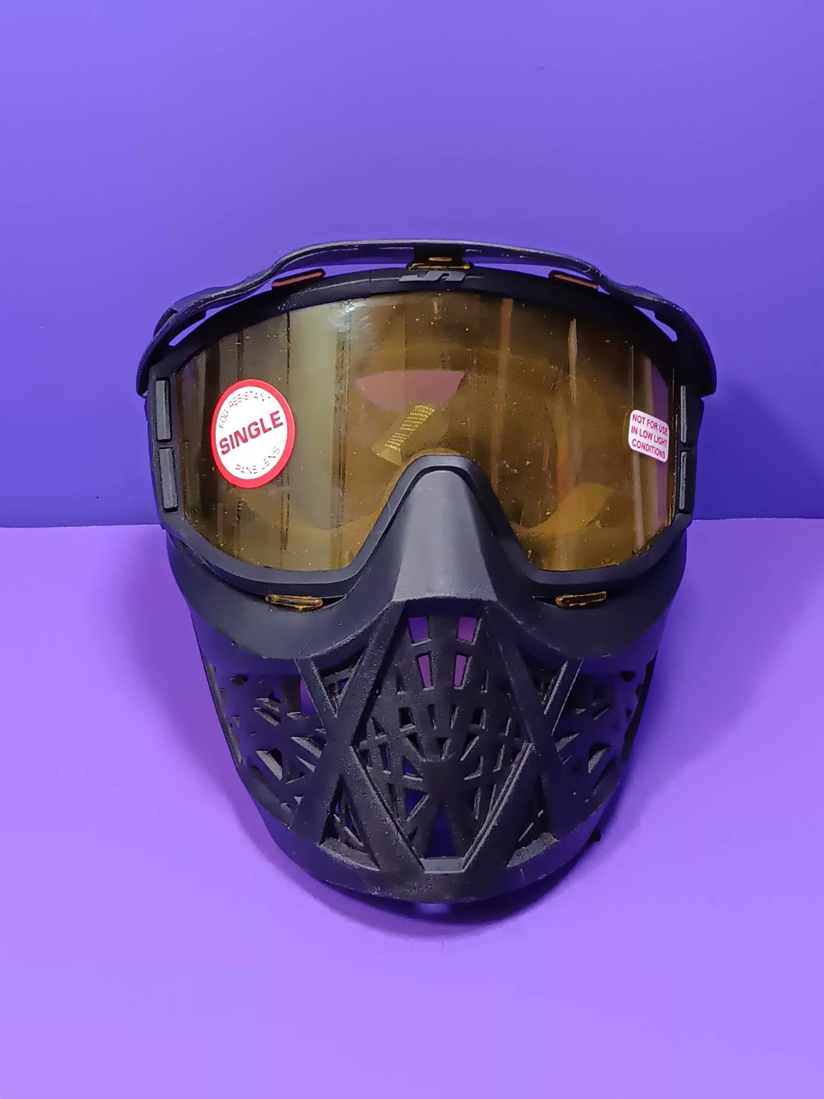 JT Elite Prime Paintball Mask Black Full Face Protective Goggles Helmet Visor