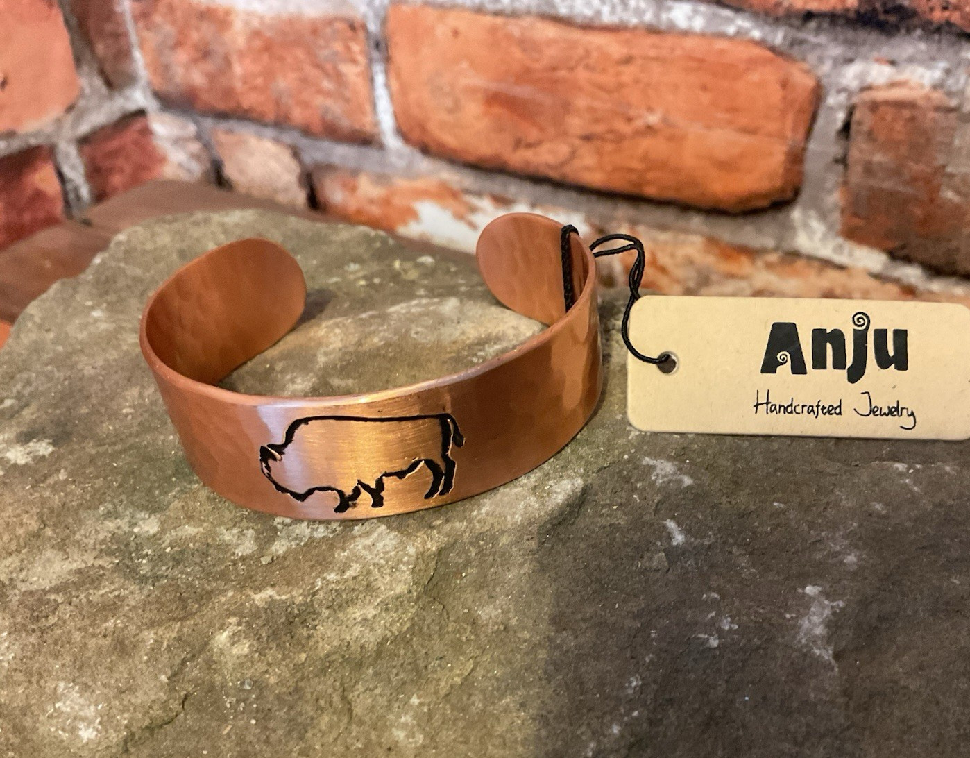Handcrafted Buffalo Engraved Copper Bracelet...Ethically Sourced...Ships Free