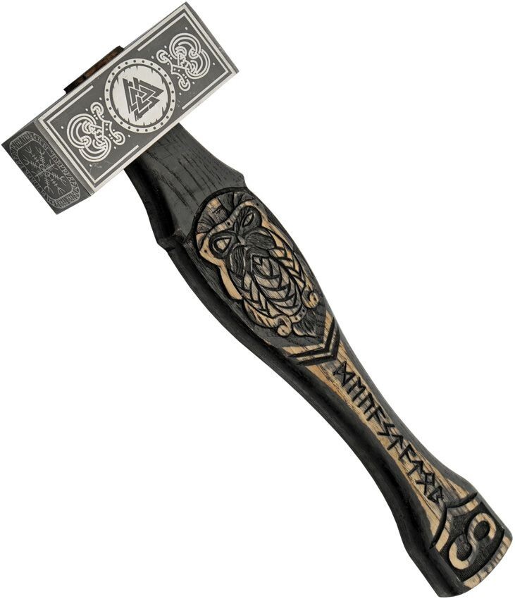 Rite Edge Dwarven Hammer Stainless Head Engraved Celtic Knots Ash Wood Handle