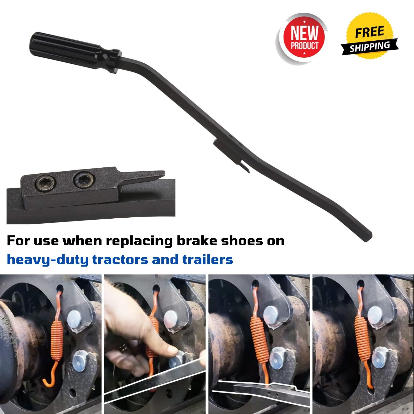 S-Cam Air Brake Spring Tool for Replacing Brake Shoes Truck/ Tractor/ Trailers