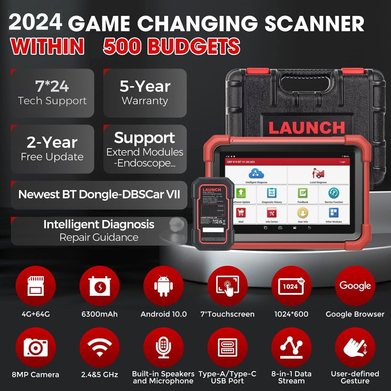 LAUNCH CRP919XBT Bidirectional Bluetooth Diagnostic Scanner ECU Reader