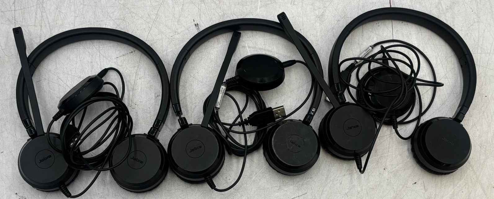 Lot of 3 Jabra Evolve 30 II HSC060 Stereo Headset W/ USB Link Interface ENC060