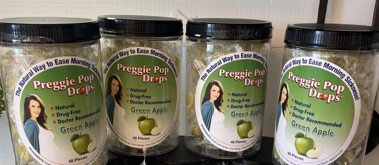 4 ct Preggie Pop Drops Morning Sickness  Green Apple BB 12/25 B29 Retails $65
