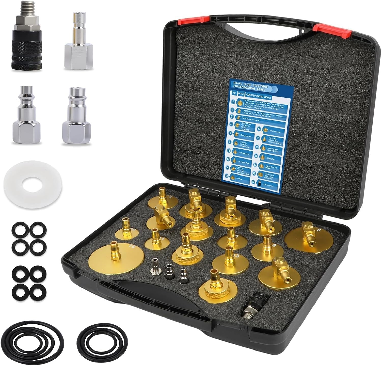 OURANTOOLS 20PCS Brake Bleeder Kit, Aluminum Master Kit