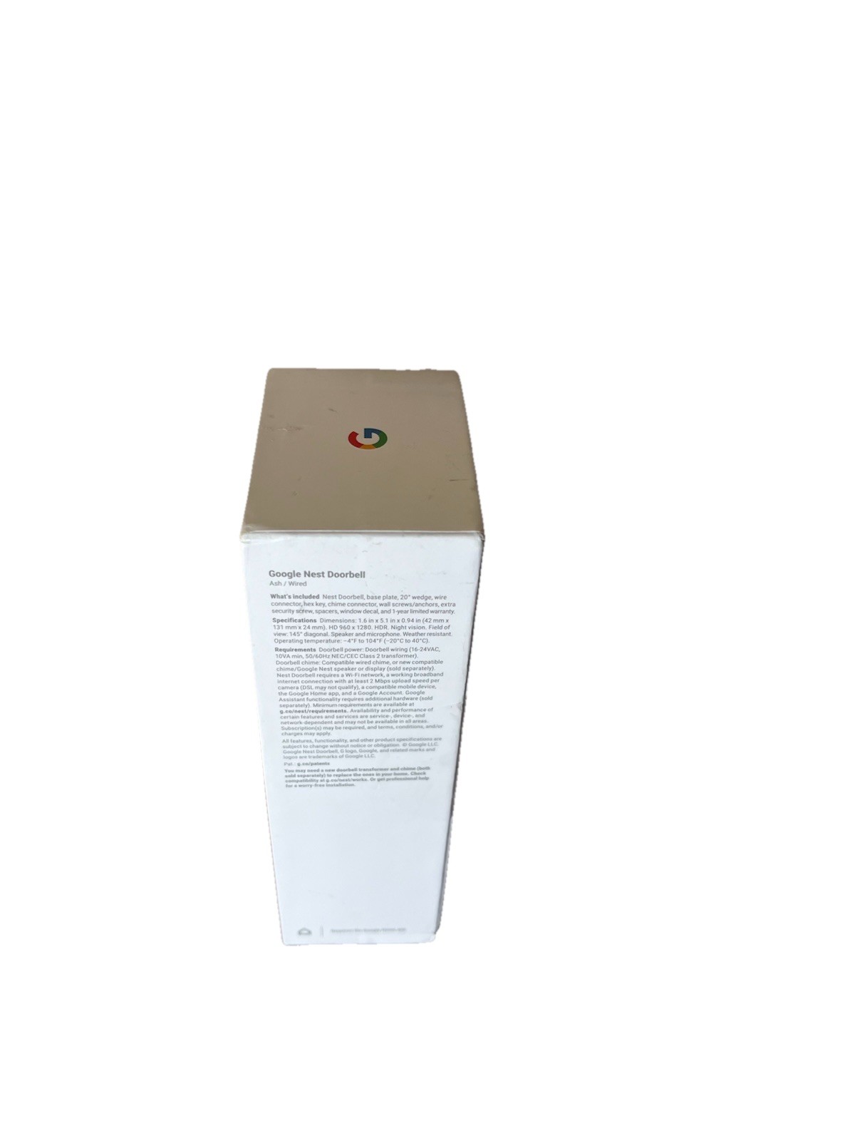 Google Nest Doorbell, Battery - Ashe