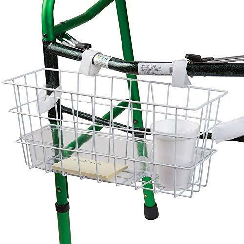 HealthSmart Walker Storage Basket with Cup Holder and Insert Tray, No Tools