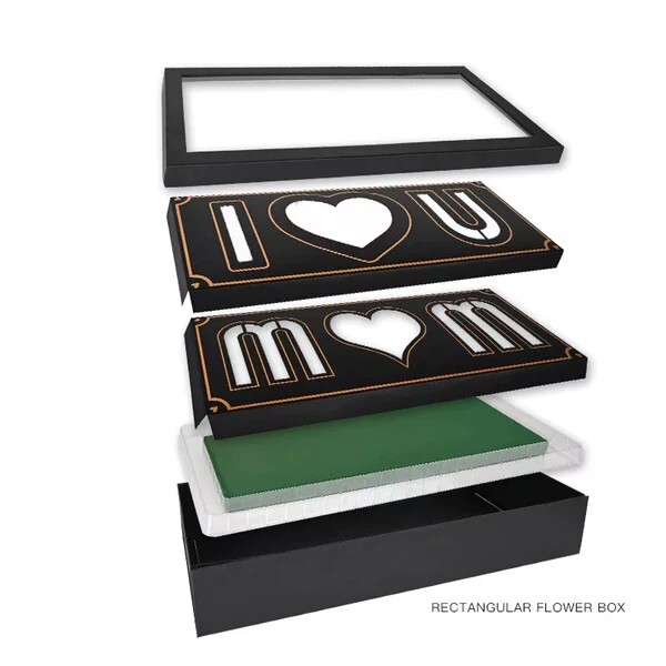 Black Rectangular Floral Box / I Love You / Mom / Dad /Luxury Box
