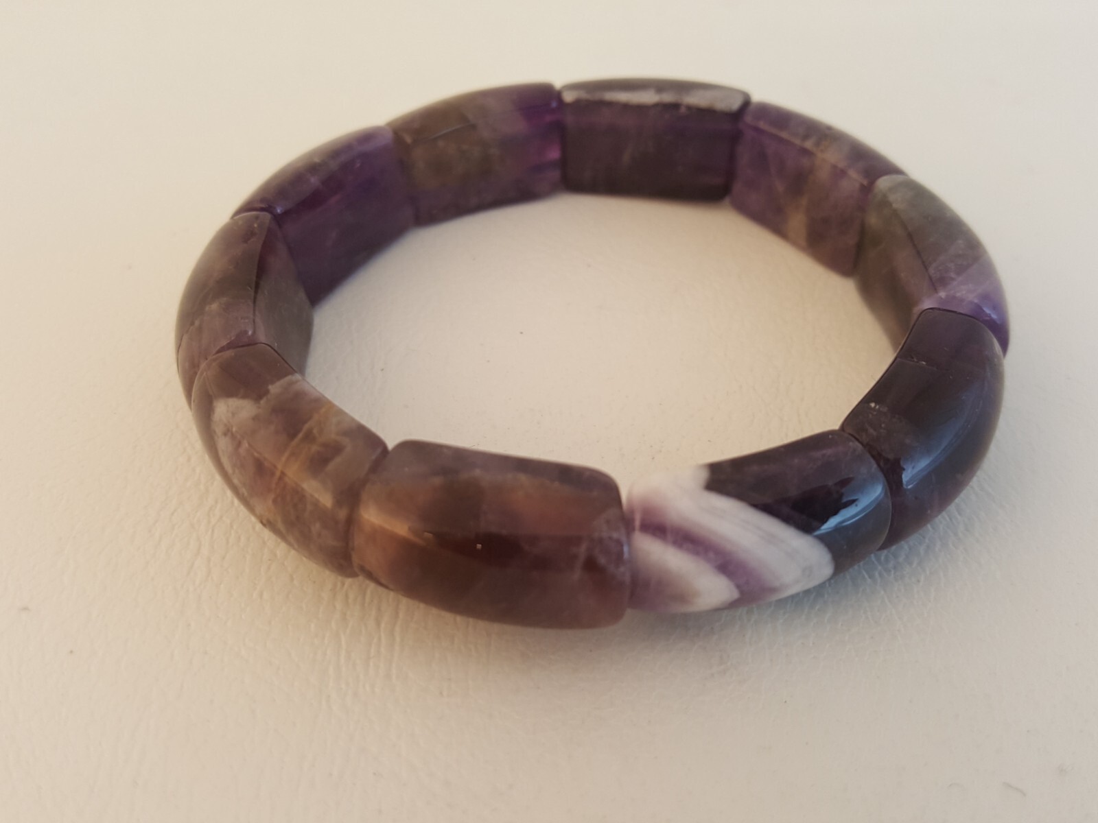 Amethyst stretch bracelet artisan handcrafted