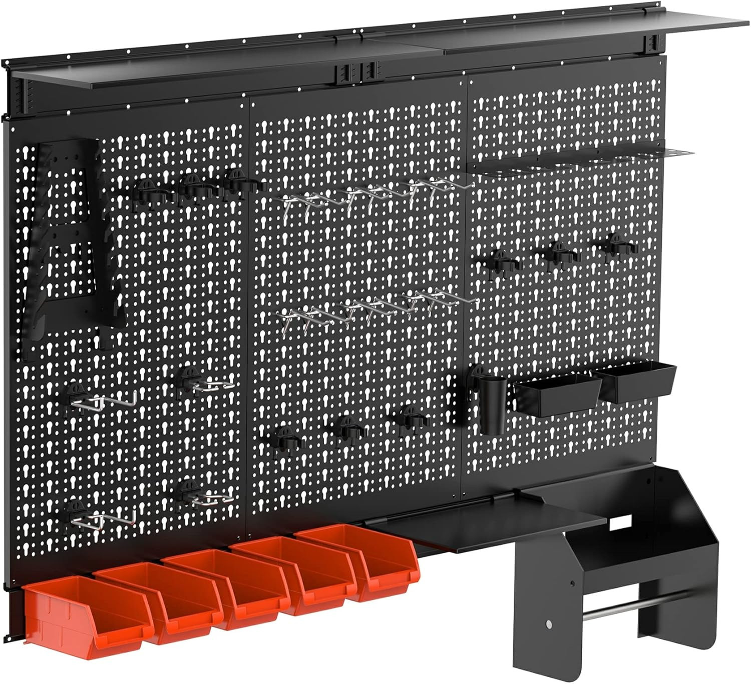 Metal Pegboard Wall Organizer 4Ft Wide, Pegboard System for Garage with Accessor