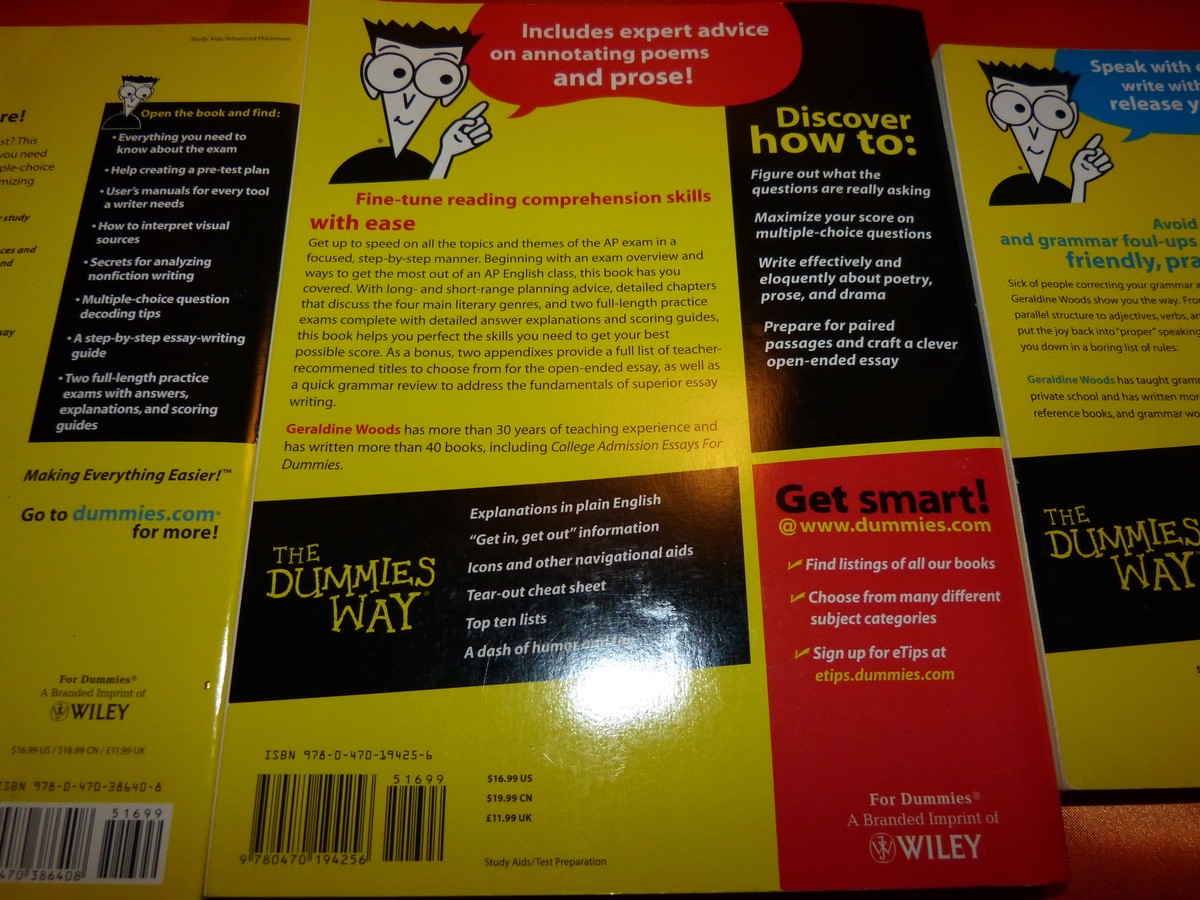 3 PACK ENGLISH GRAMMAR BOOKS SALE For Dummies Literature Language Book FreshSpun