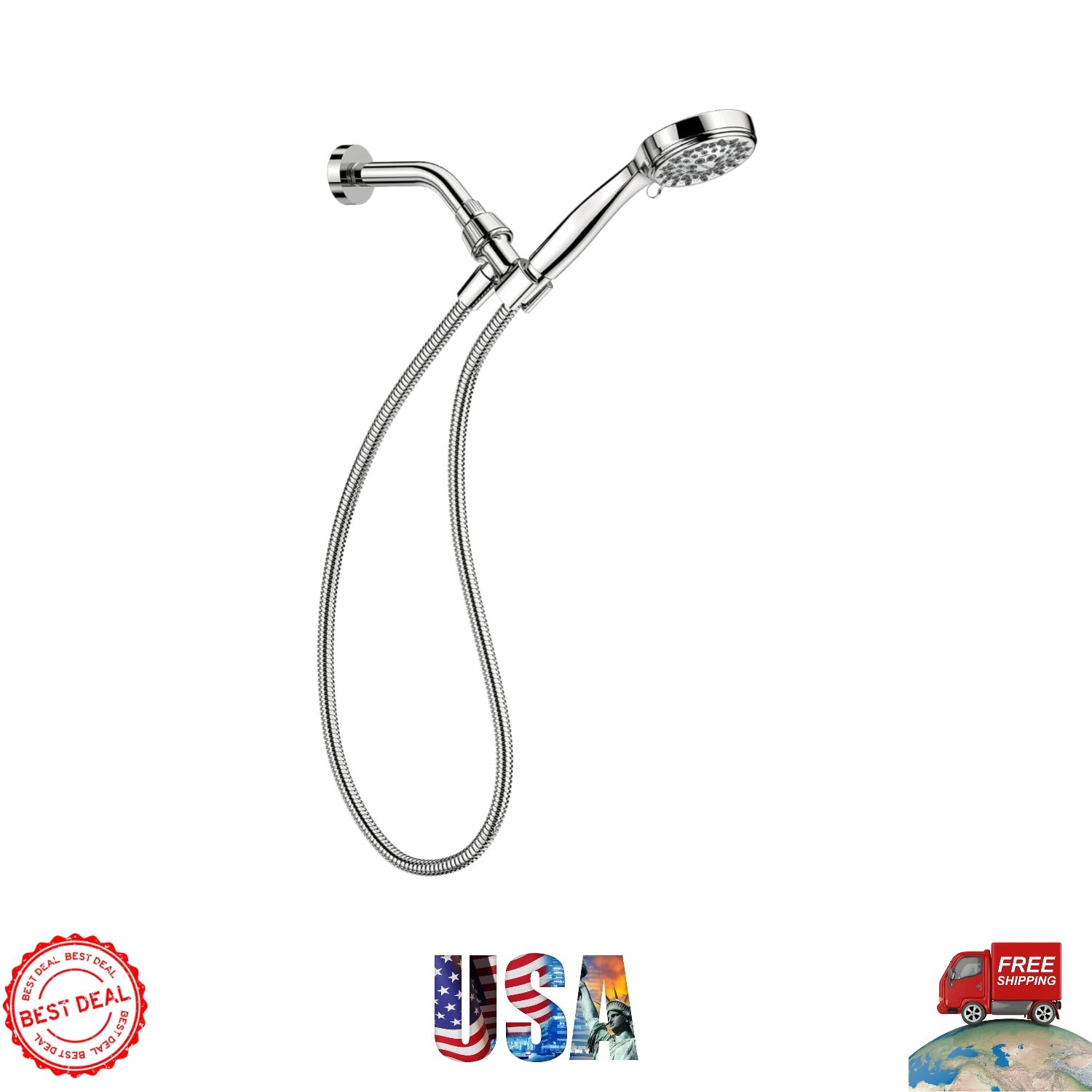 Ignite Chrome Hand Held Shower Head Package with 2.5 GPM High Pressure Spray,...