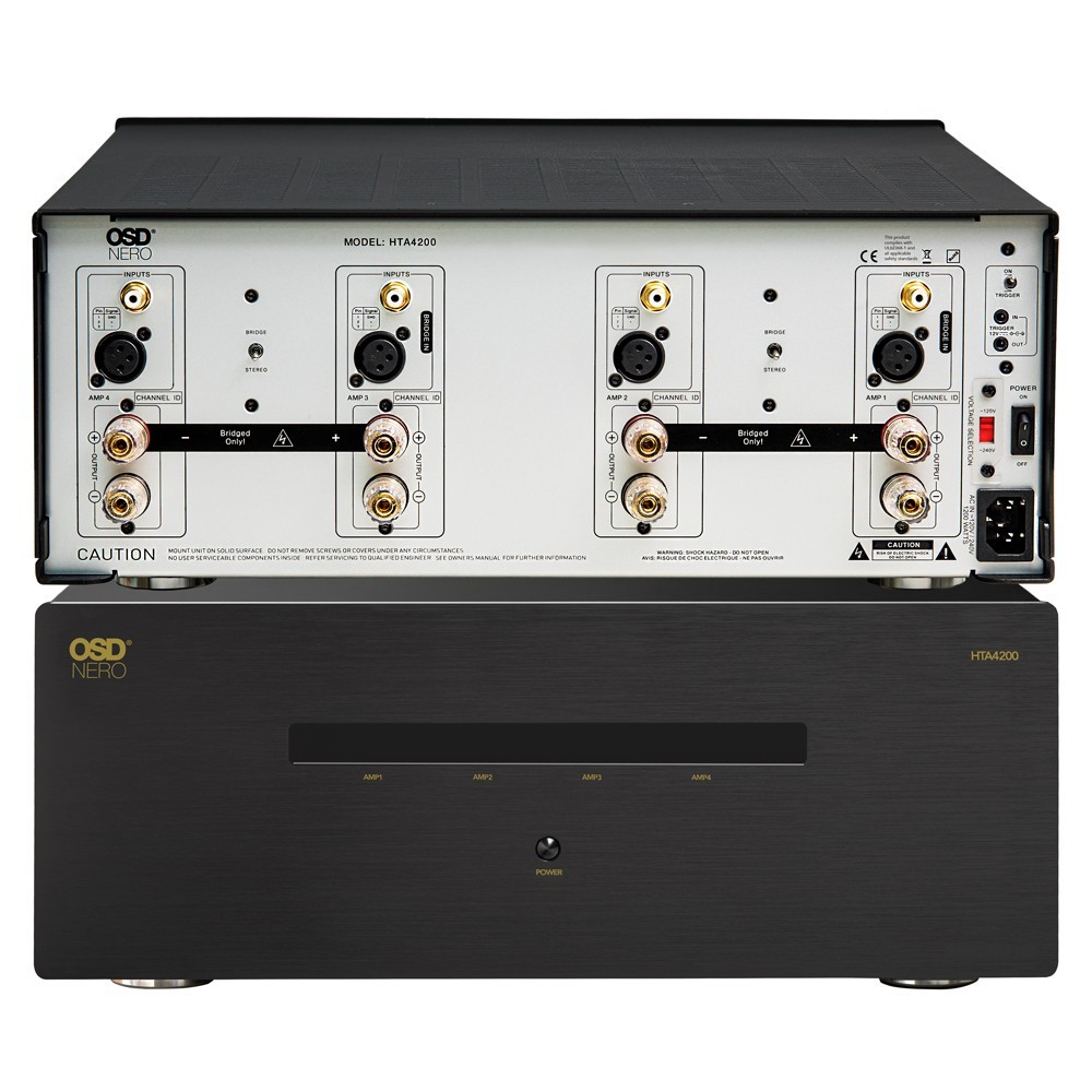 OSD Nero HTA4200 Multi Channel (4X) 140W/Ch Home Theater Amplifier, Bridgeable