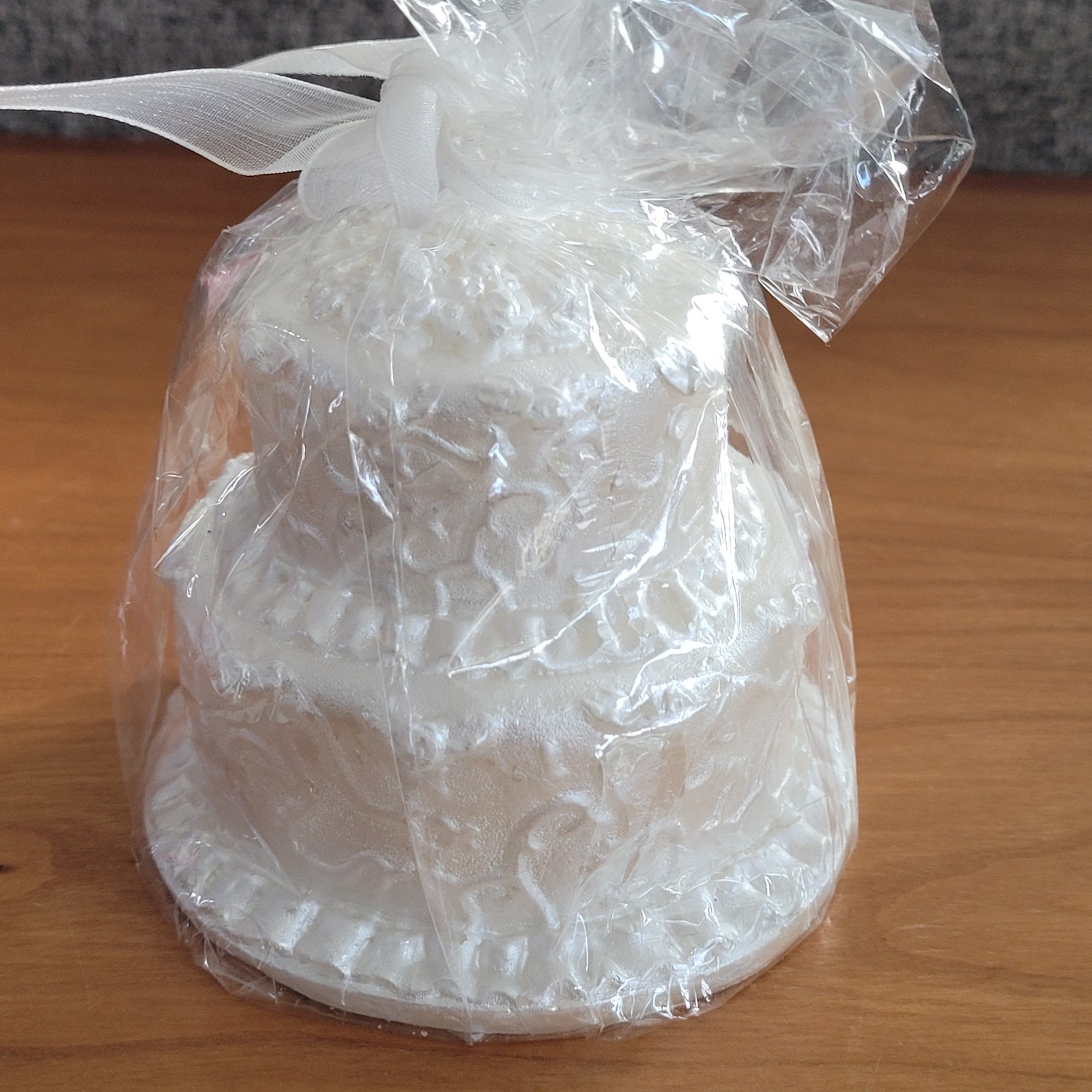 Wedding Cake Candle White Round Cake 3 Tier 3.5"H x 3.75" Base