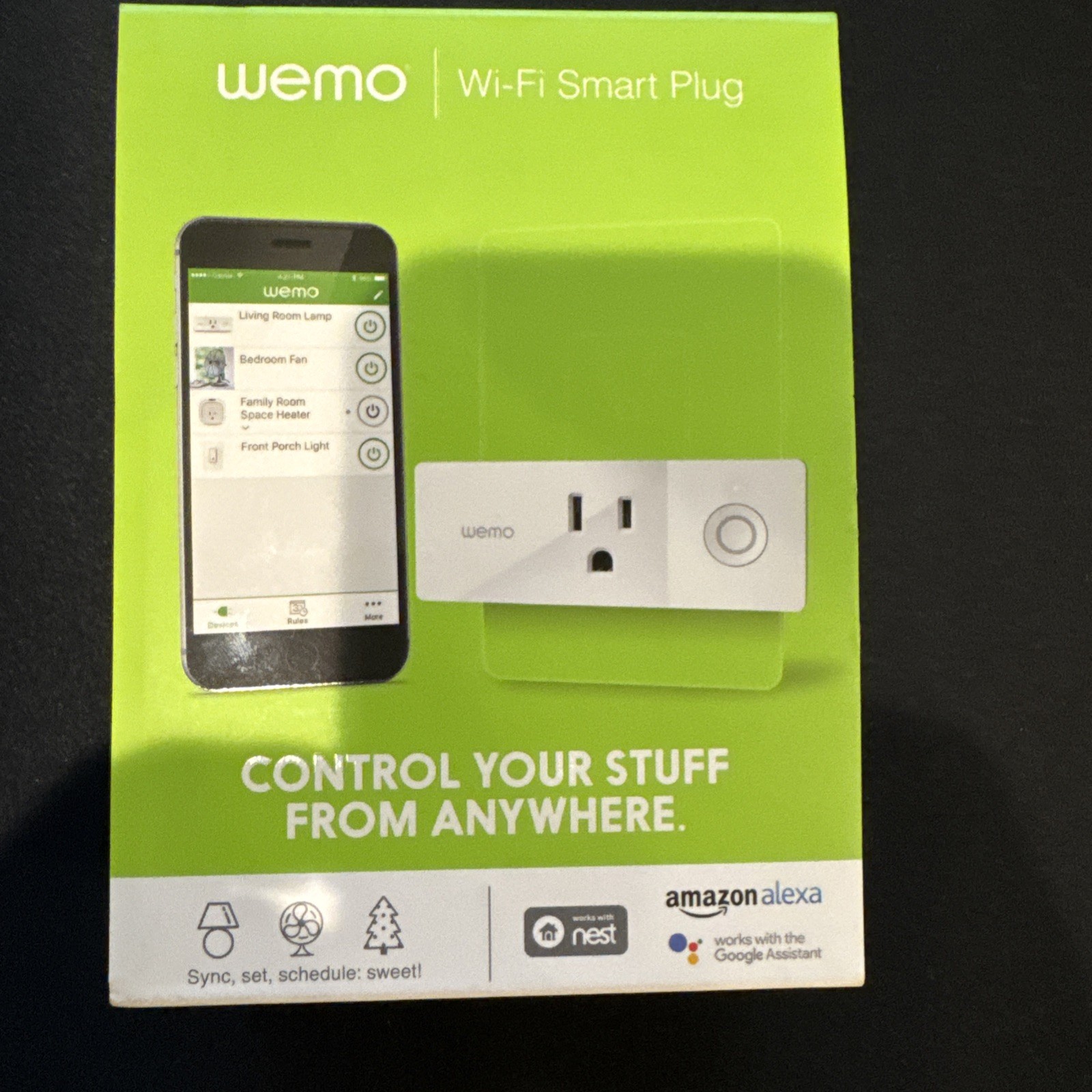 WeMo Mini Wi-Fi Smart Plug F7C063 Works w/ Alexa Google Nest – New