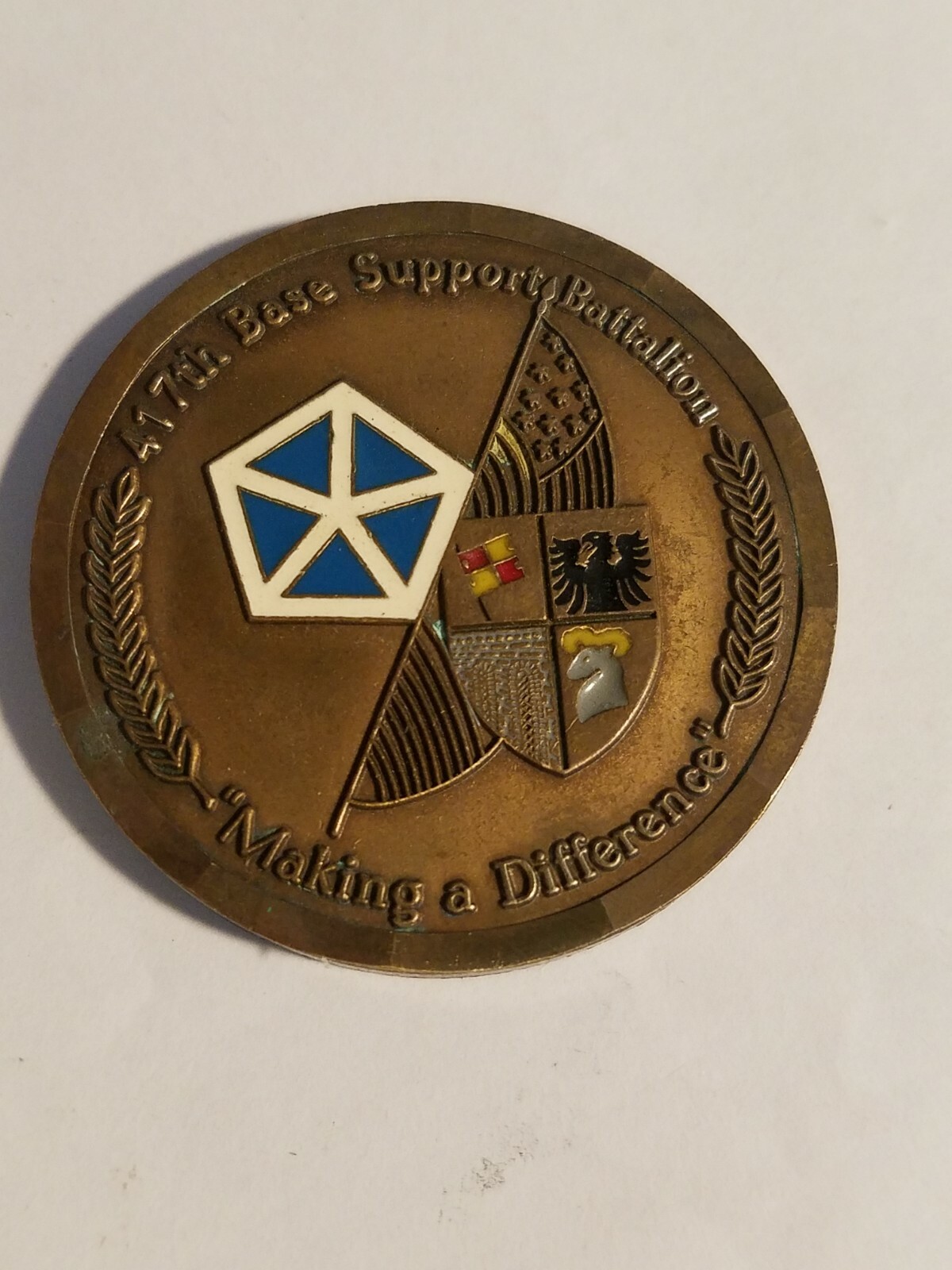 Authentic U.S. Army 417th Base Support Battalion Challenge Coin ~ Numbered Coin