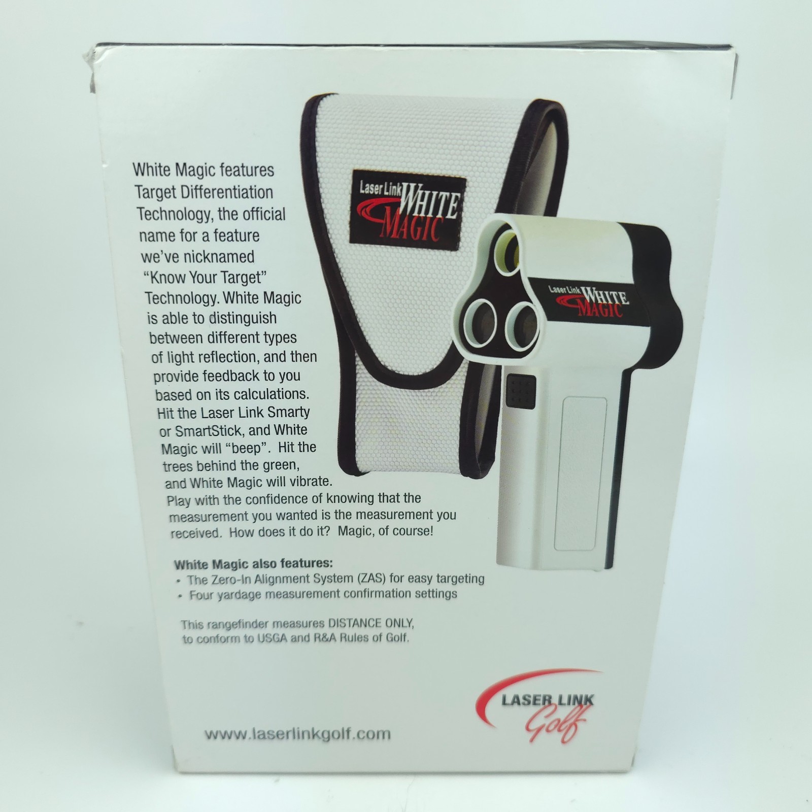 Laser Link White Magic Golf Range Finder w/ Case